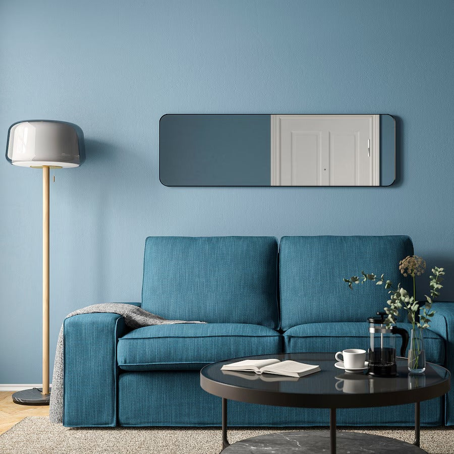 LINDBYN Mirror, black, 40x130 cm