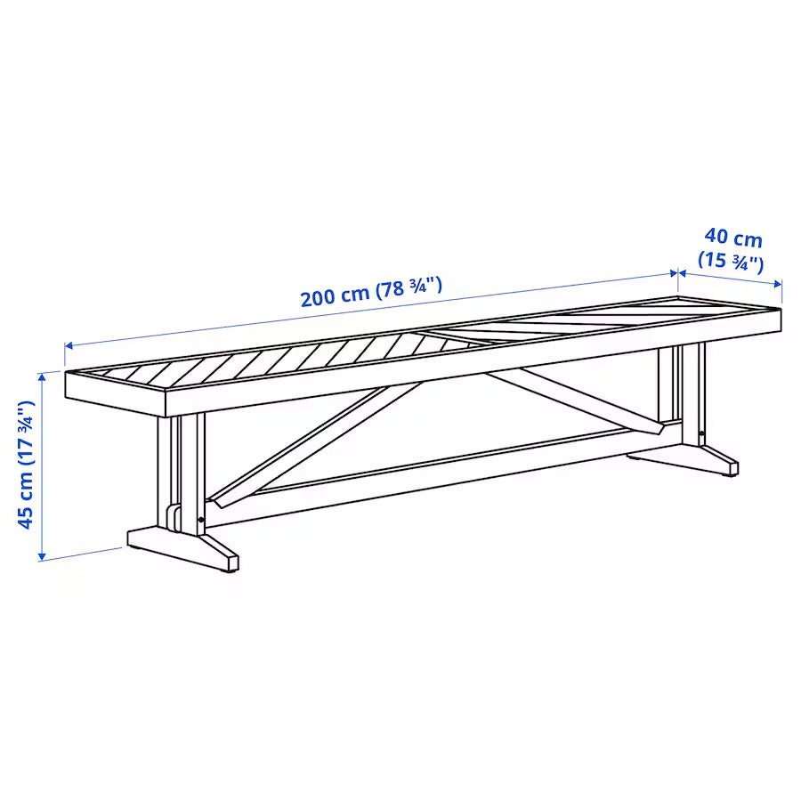 NORRMANSÖ Bench, outdoor, 200 cm