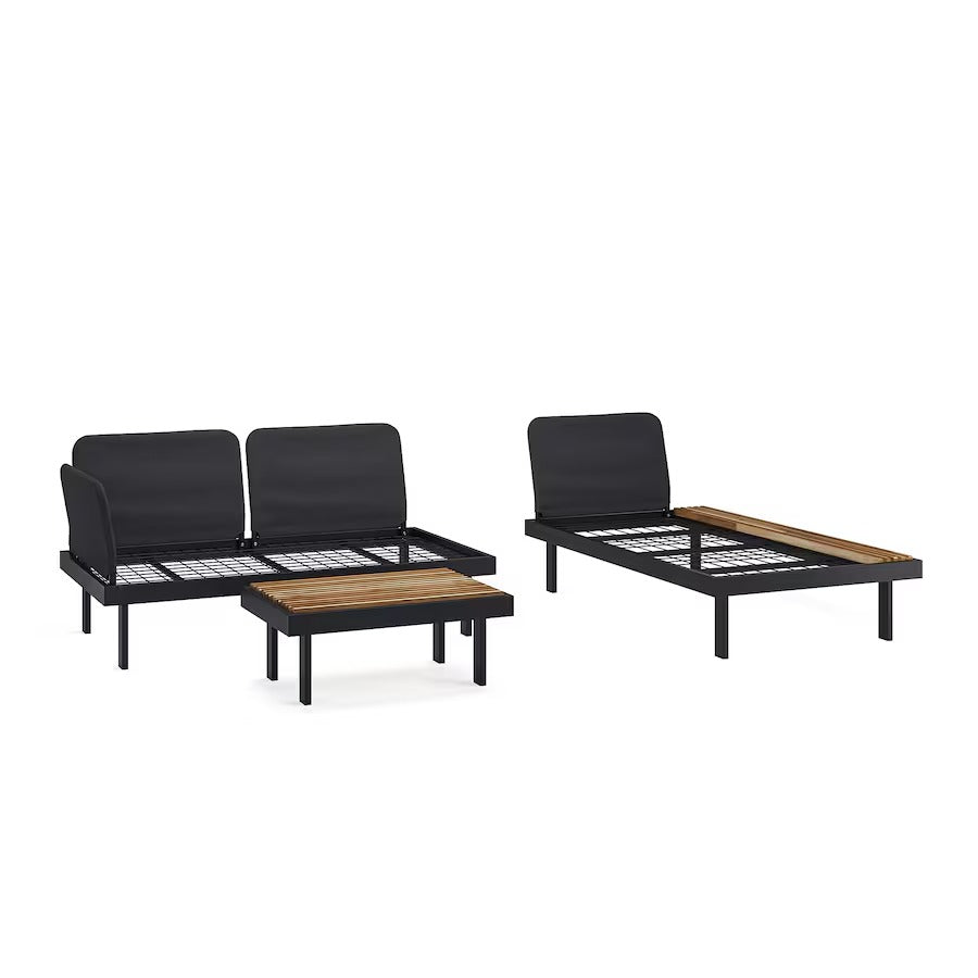 REVSKÄR 3-seat conversation set, anthracite outdoor