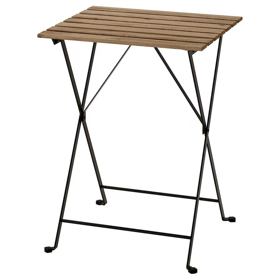 TÄRNÖ Table, outdoor, black/light brown stained, 55x54 cm