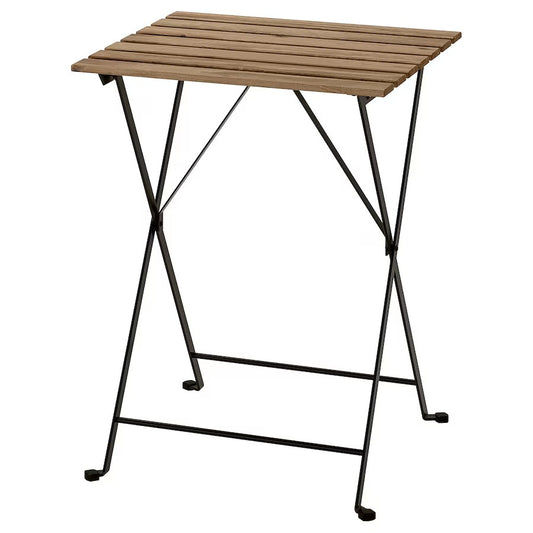 TÄRNÖ Table, outdoor, black/light brown stained, 55x54 cm