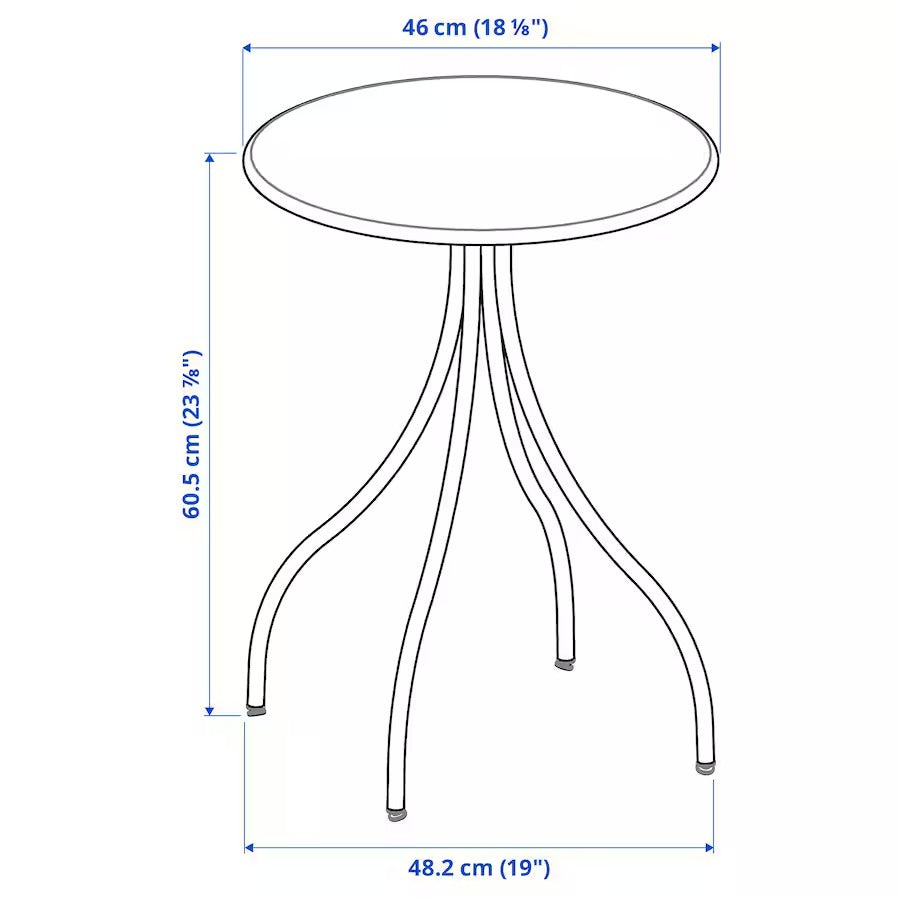 TÅNEBRO Side table, in/outdoor/light grey-beige, 46 cm