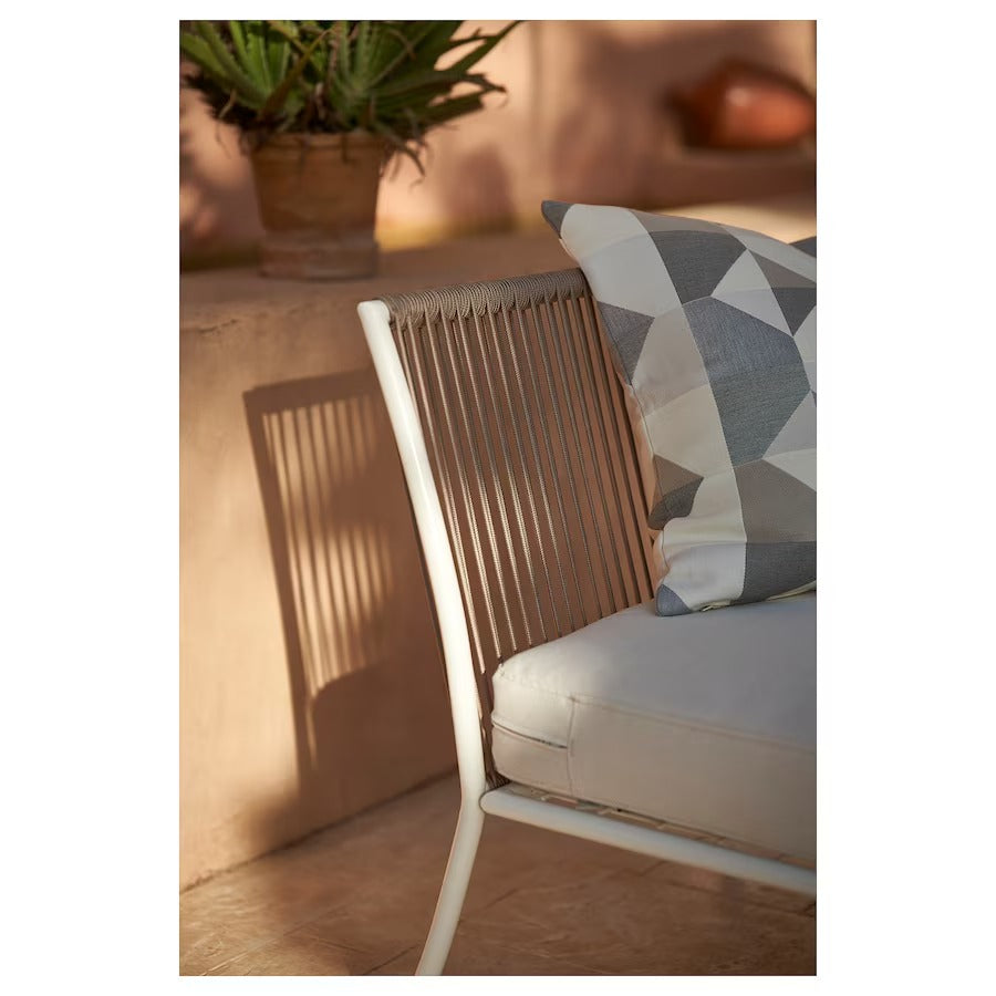 SEGERÖN One-seat section, outdoor, white/beige