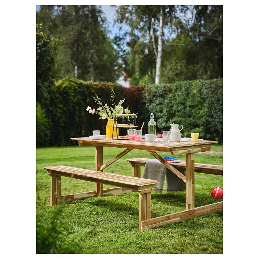 LERHOLMEN Picnic table, acacia outdoor