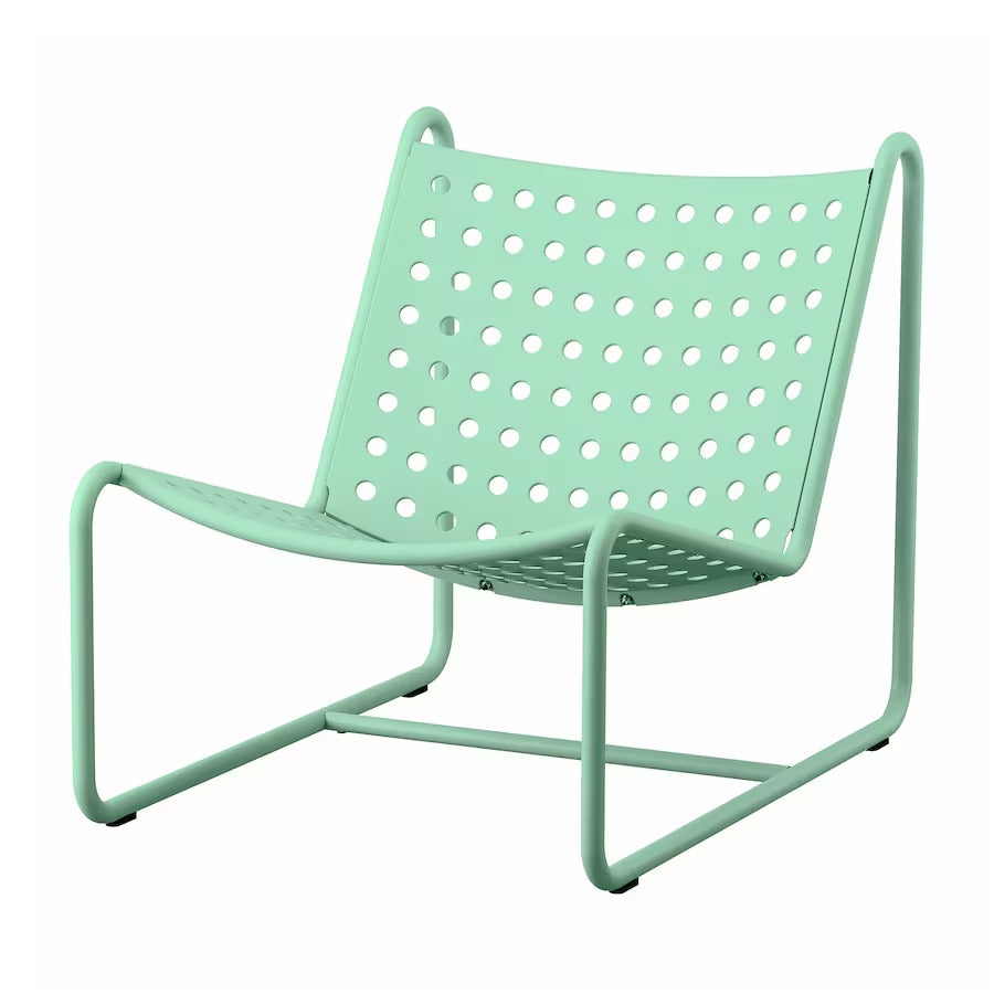 SKOGSÖN Easy chair, light green outdoor