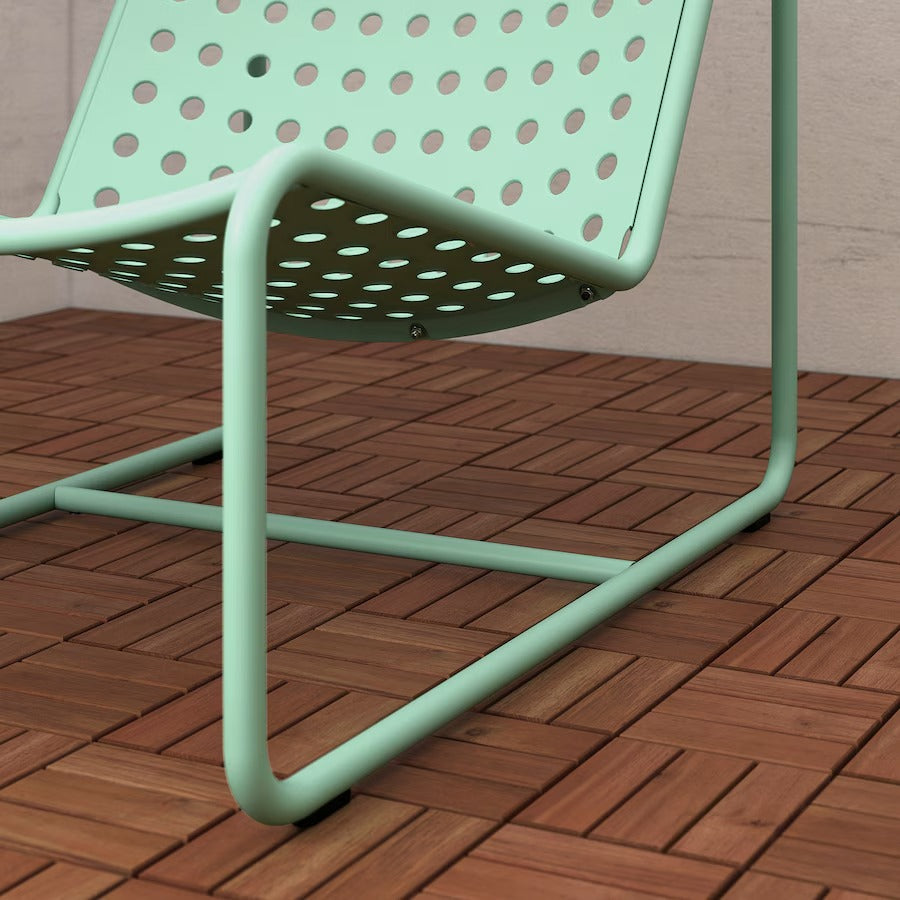 SKOGSÖN Easy chair, light green outdoor