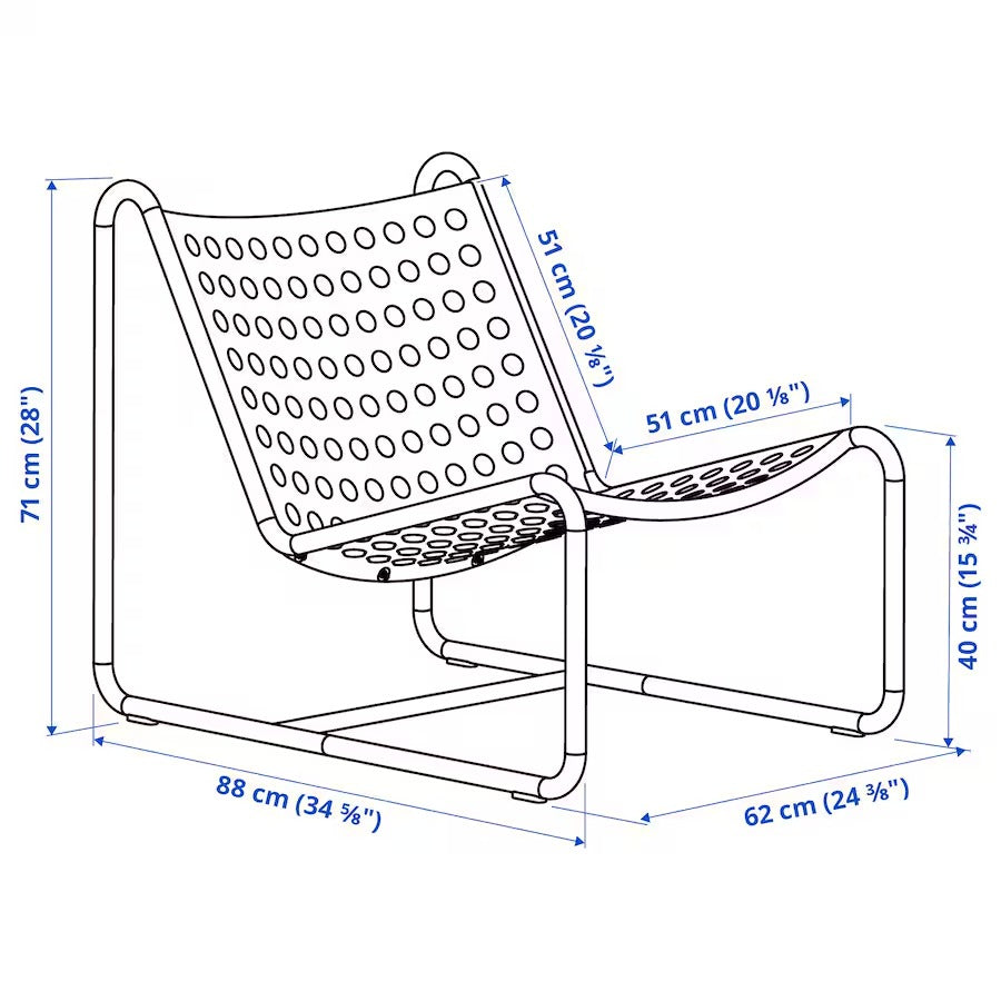 SKOGSÖN Easy chair, light green outdoor