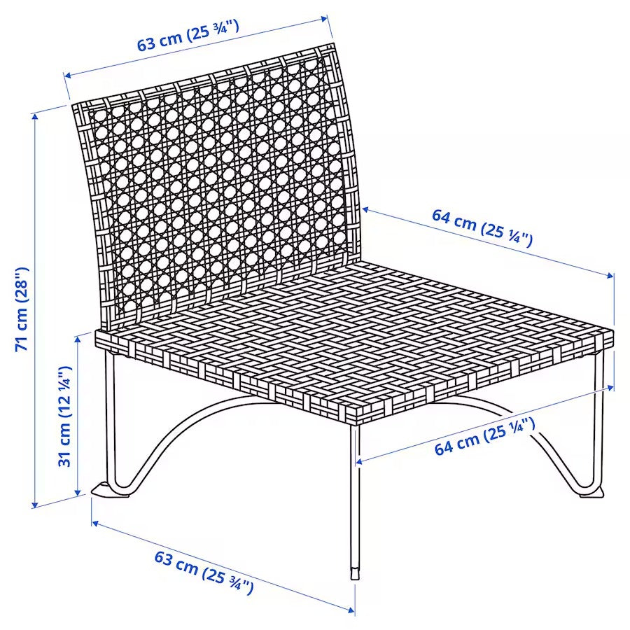 JUTHOLMEN One-seat section, outdoor, dark grey-brown