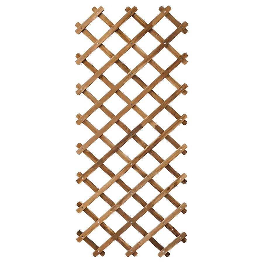 ASKHOLMEN Flower box w trellis, outdoor, dark brown