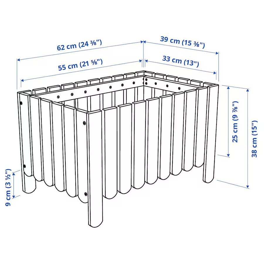 ASKHOLMEN Flower box w trellis, outdoor, dark brown
