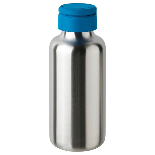 ENKELSPÅRIG Water bottle, stainless steel/bright blue, 0.5 l