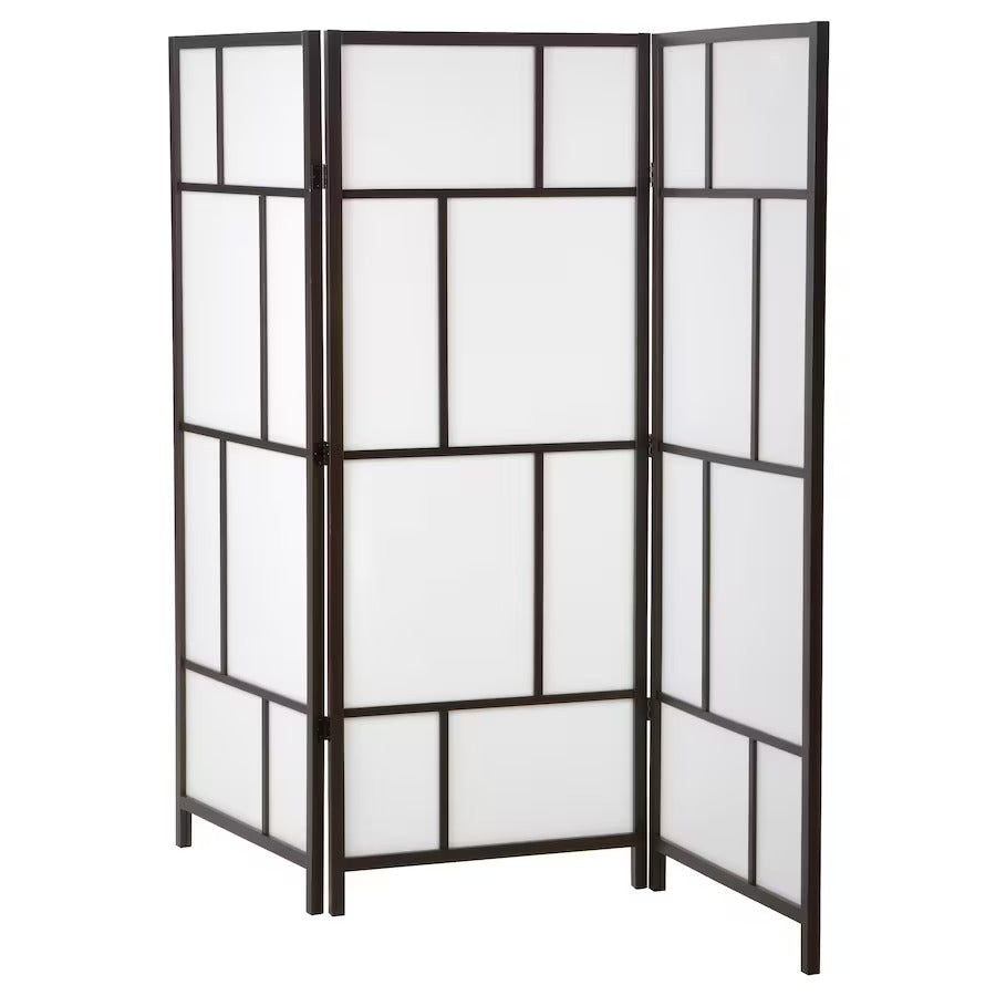 RISÖR Room divider, white/black, 216x185 cm