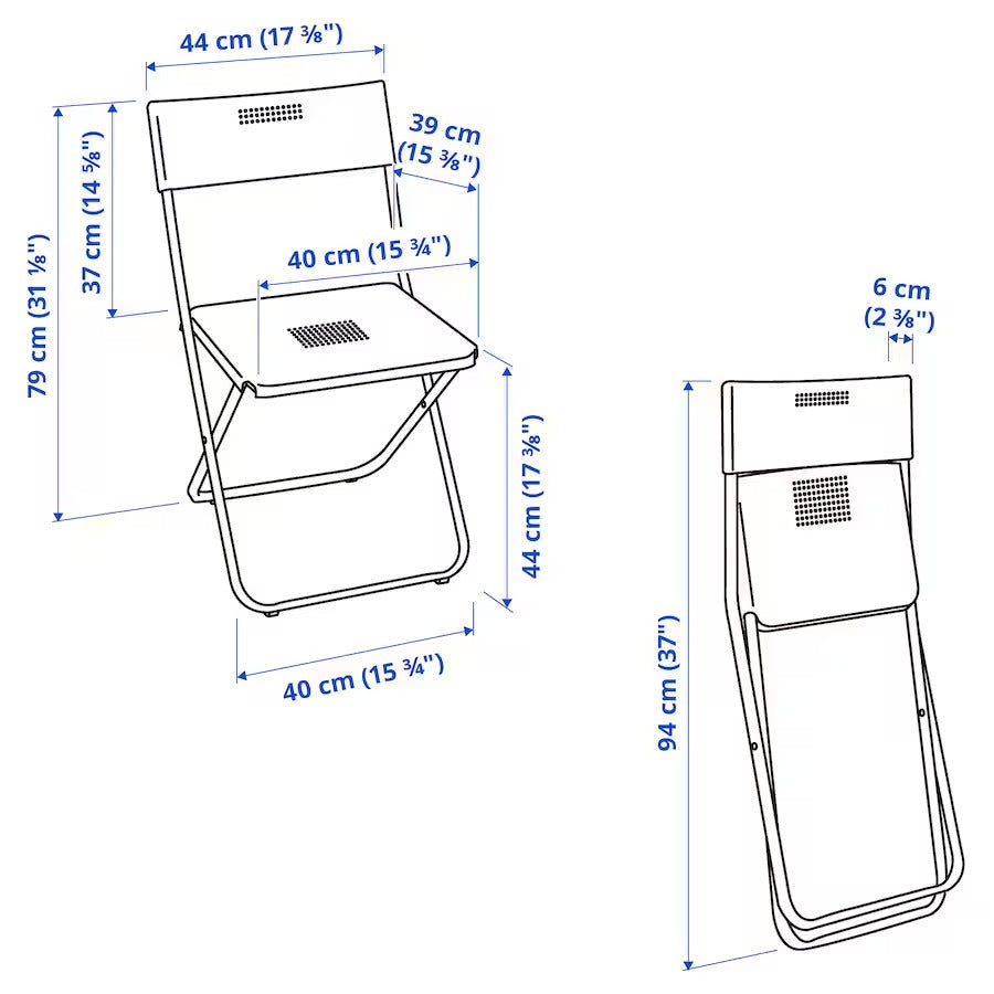 FEJAN Chair, outdoor, foldable white