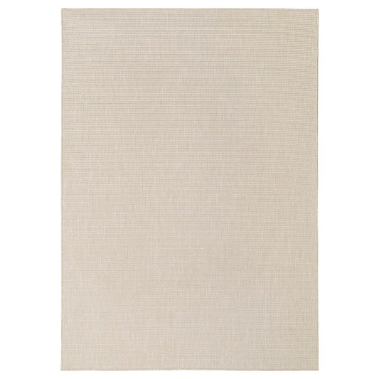 LUFTFARTYG Rug flatwoven, in/outdoor, beige/stripe, 160x230 cm