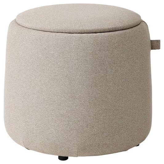 JÄRRESTAD Pouffe, with storage/Tonerud dark beige