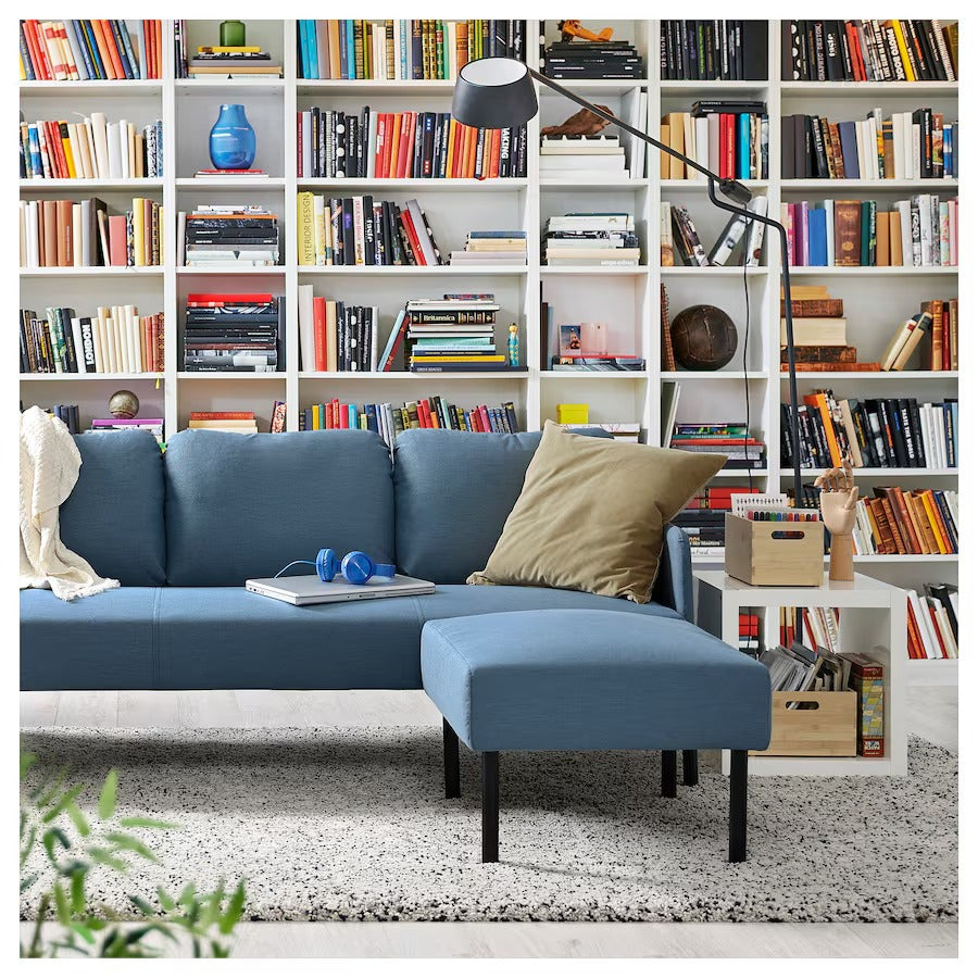 GLOSTAD 3-seat sofa with chaise longue, Knisa medium blue