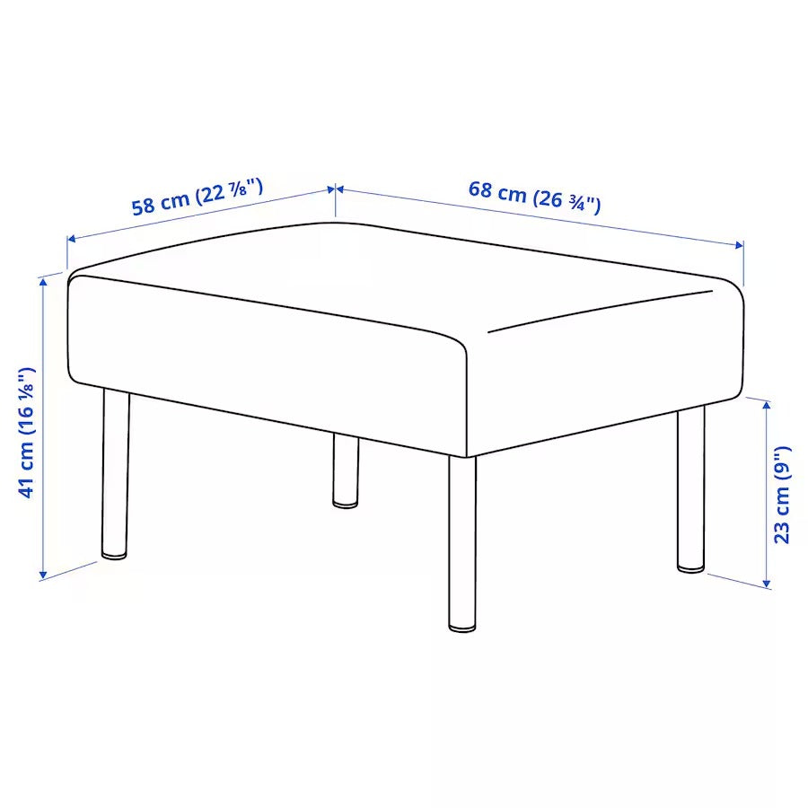 GLOSTAD 3-seat sofa with chaise longue, Knisa medium blue