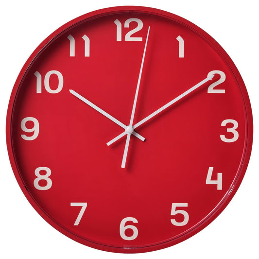 PLUTTIS Wall clock, red, 28 cm(cycle shop)
