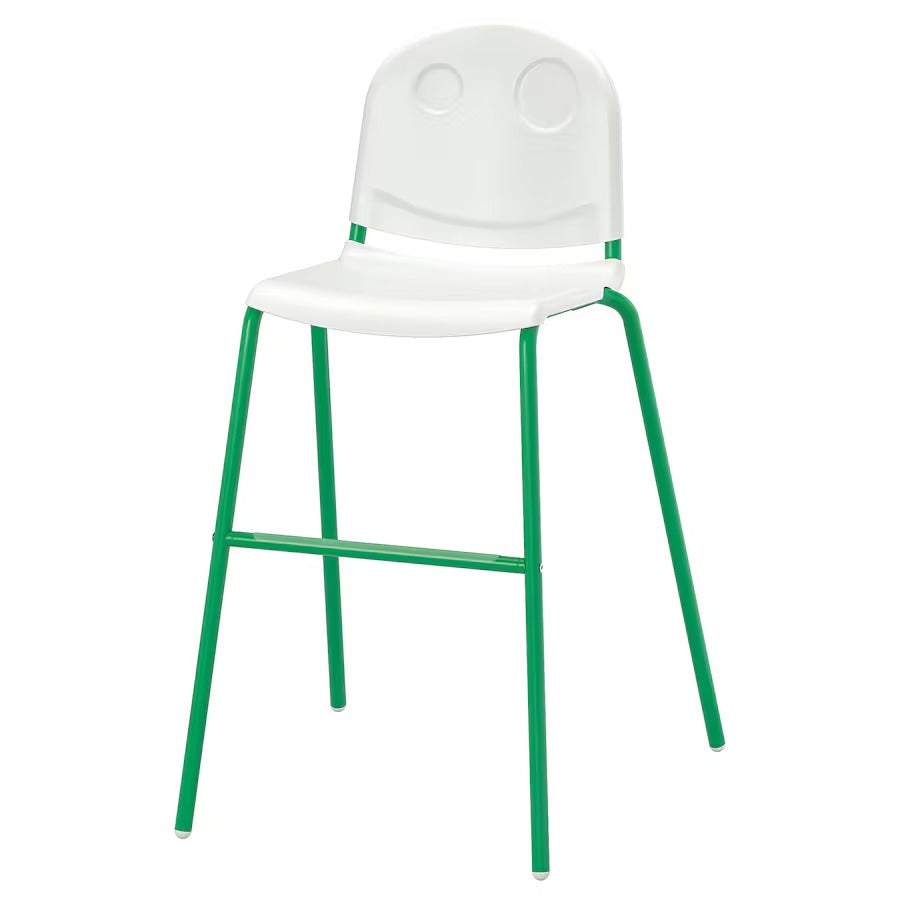 VILDGÅS Junior chair, white/green