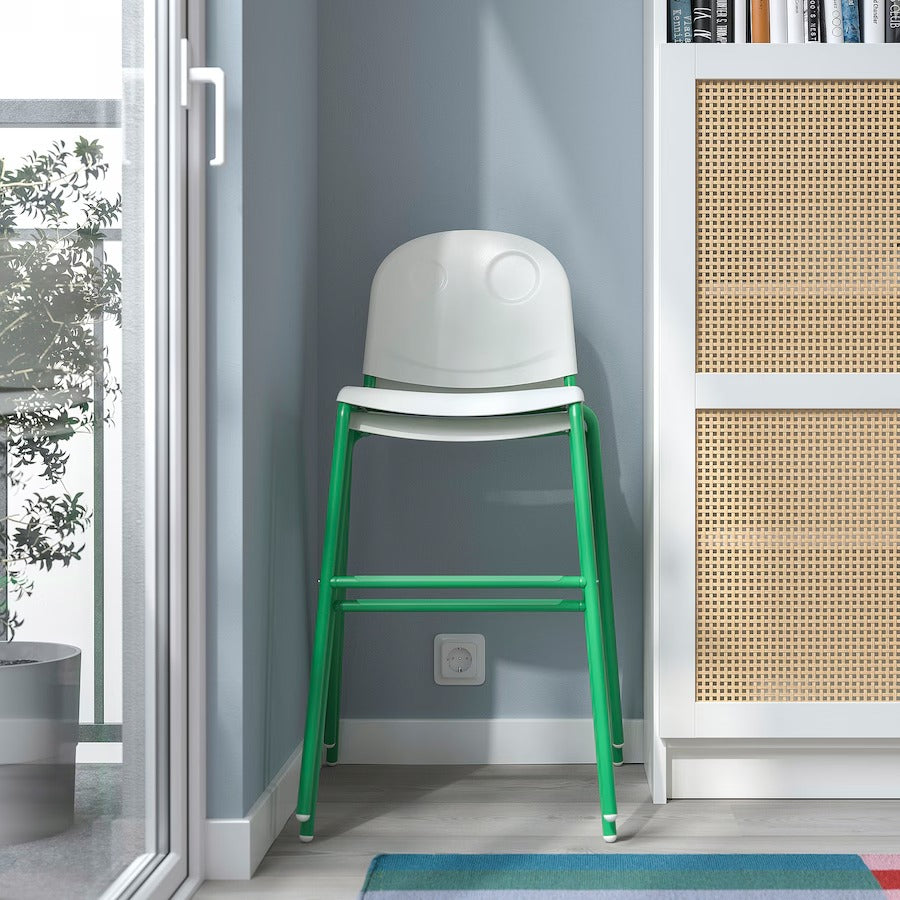 VILDGÅS Junior chair, white/green