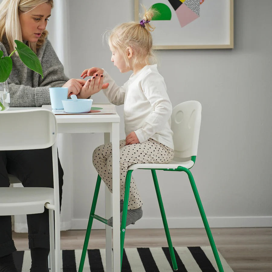 VILDGÅS Junior chair, white/green