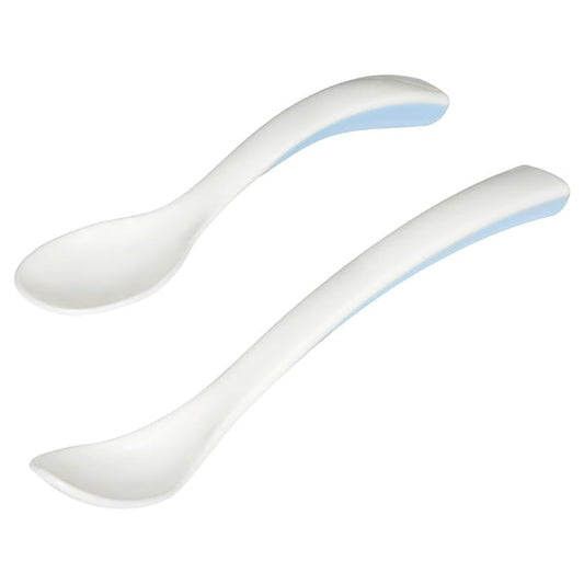 BÖRJA Feeding spoon and baby spoon, white/Green