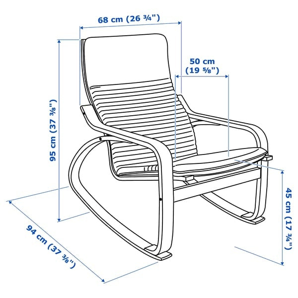 POÄNG Rocking-chair, birch veneer/Knisa black
