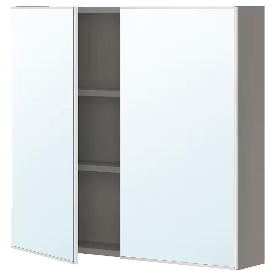 ENHET Mirror cabinet with 2 doors, white, 80x17x75 cm