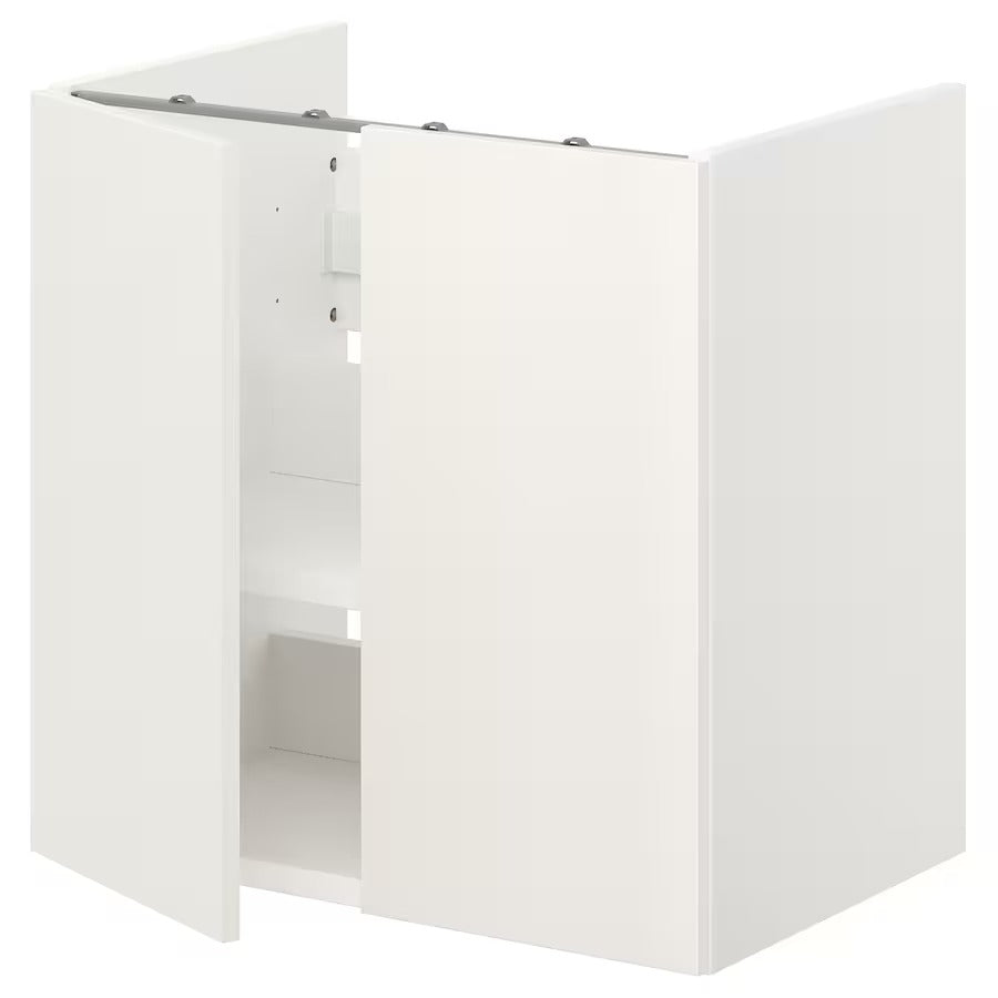 ENHET Bs cb f wb w shlf/doors, white/grey frame, 60x42x60 cm