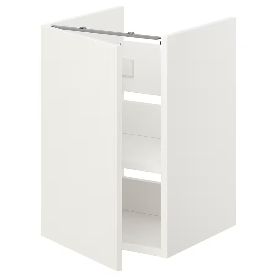 ENHET Bs cb f wb w shlf/door, white/oak effect, 40x42x60 cm