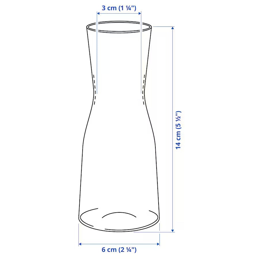 TIDVATTEN Vase, clear glass, 14 cm