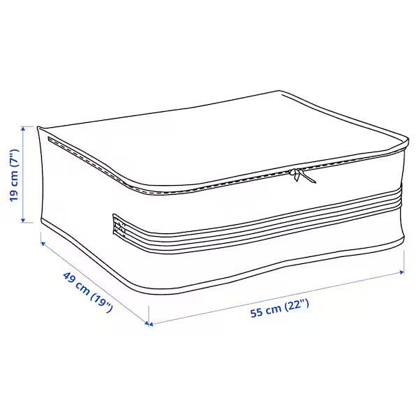 GÖRSNYGG Storage case, white/transparent, 55x49x19 cm