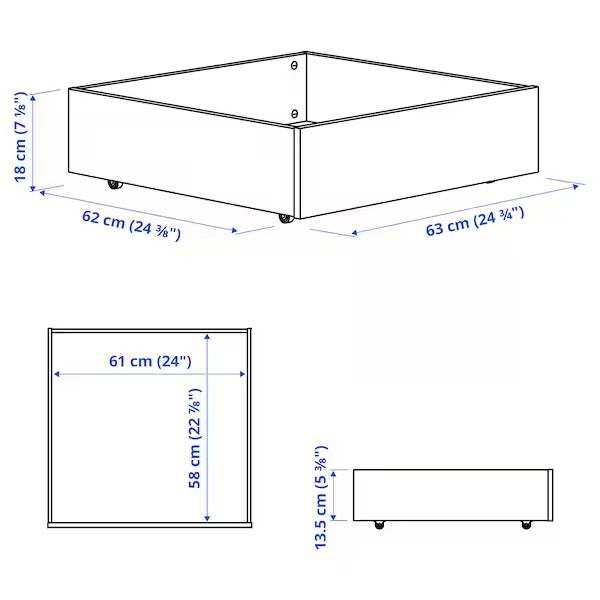 BRUKSVARA Bed storage box, white, 63x62 cm