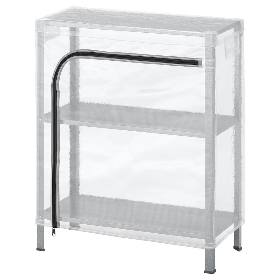 HYLLIS Shelving unit with cover, transparent, 60x27x140 cm