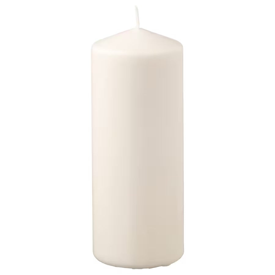 FENOMEN Unscented pillar candle, natural, 14 cm