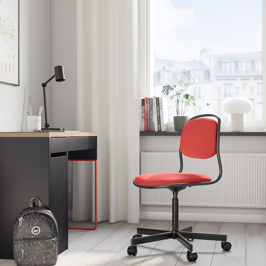 ÖRFJÄLL Swivel chair, white/Vissle light grey