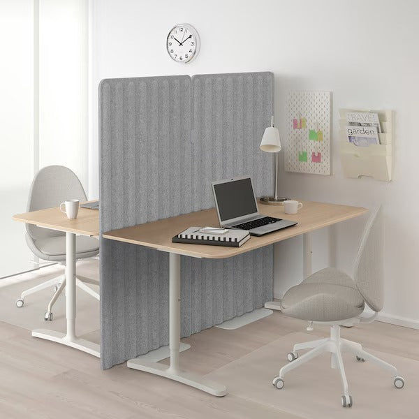 EILIF Screen, freestanding, grey/black, 80x150 cm