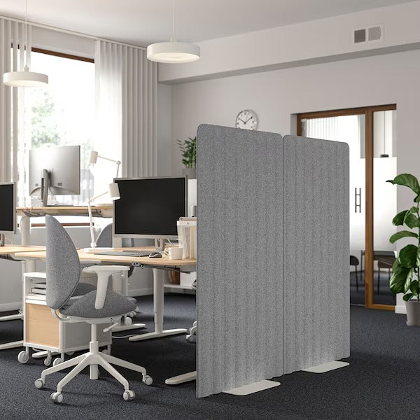 EILIF Screen, freestanding, grey/black, 80x150 cm