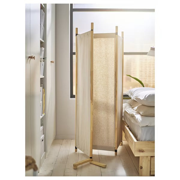 New GLAMBERGET Room divider, pine/Katorp beige, 150x150 cm