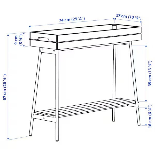 VANILJSTÅNG Plant stand, pine/black, 55 cm