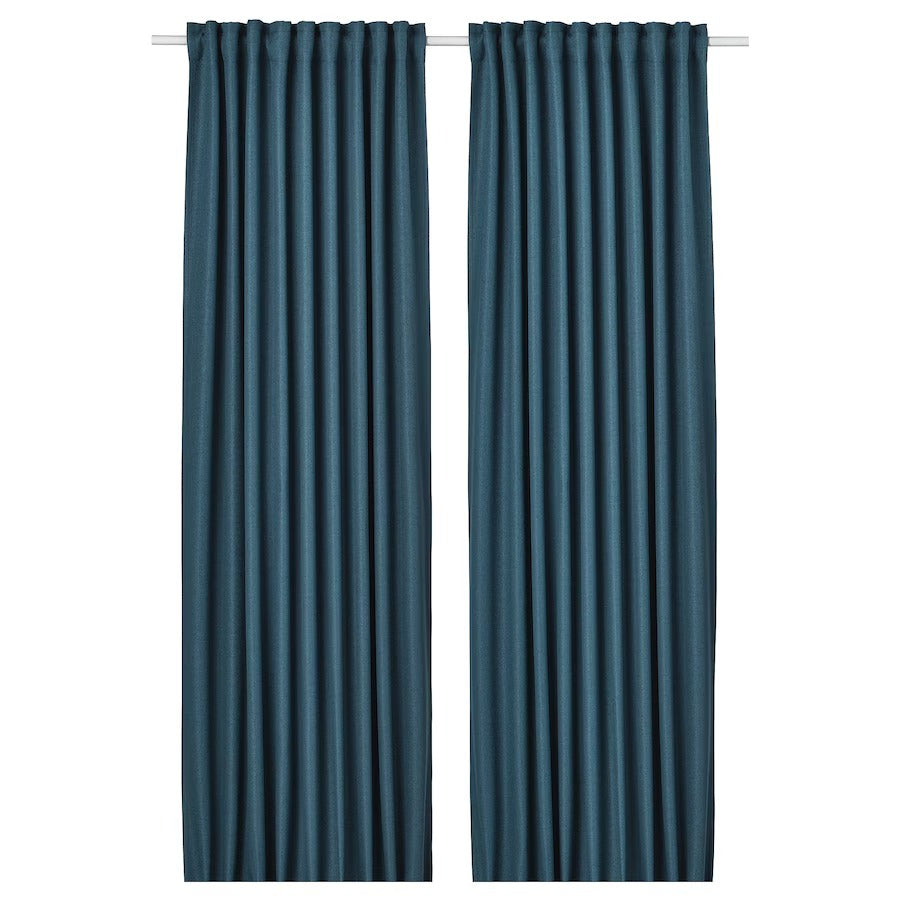 ANNAKAJSA Room darkening curtains, 1 pair, anthracite, 145x250 cm