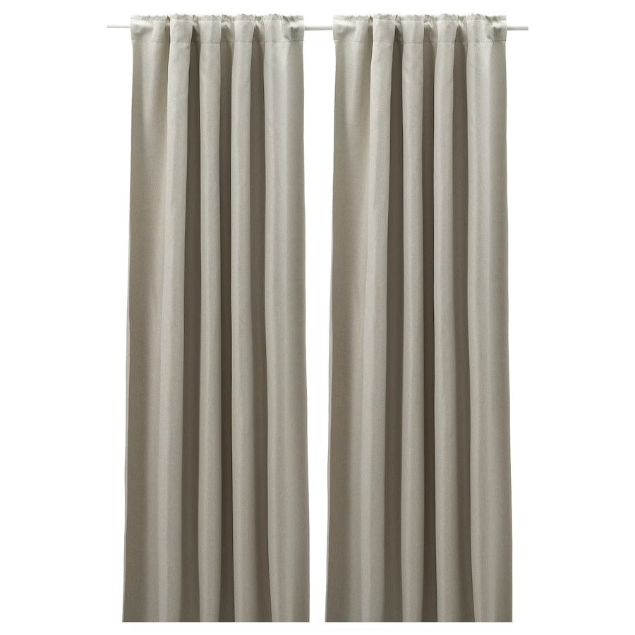 ANNAKAJSA Room darkening curtains, 1 pair, anthracite, 145x250 cm