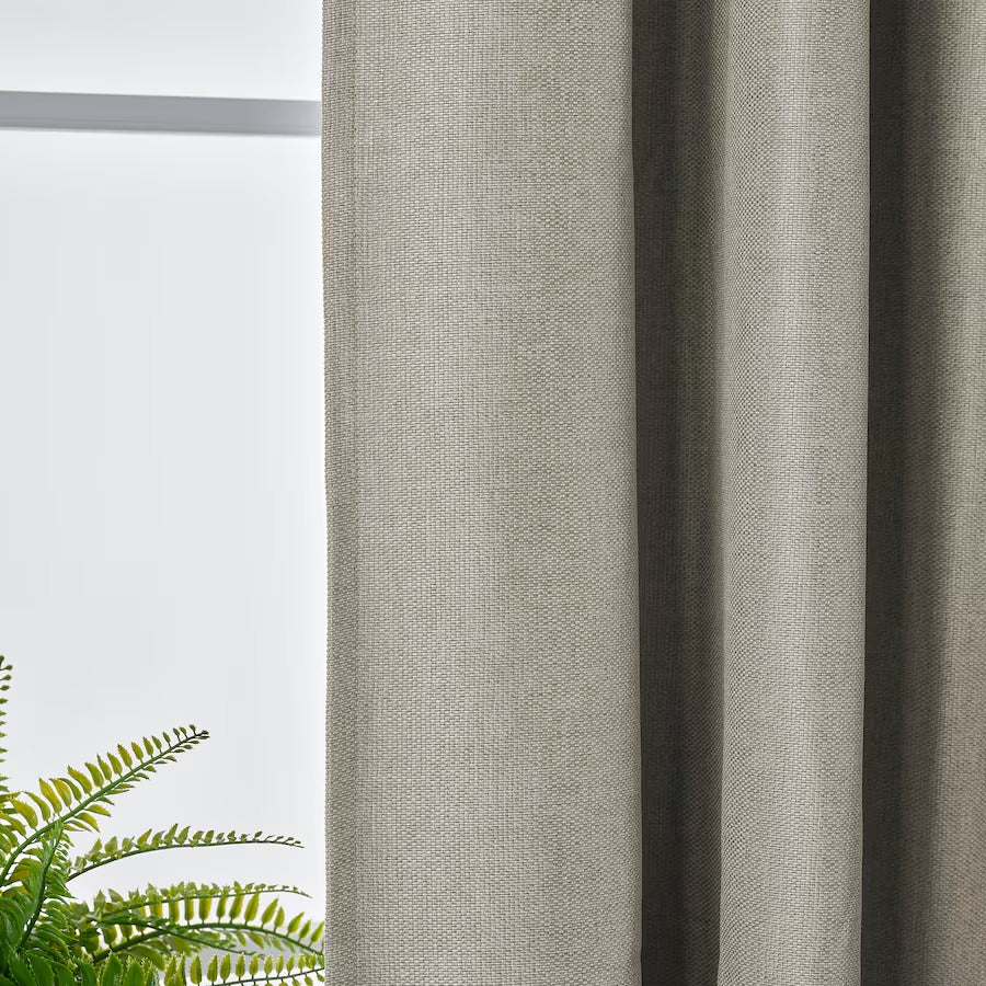 ANNAKAJSA Room darkening curtains, 1 pair, anthracite, 145x250 cm