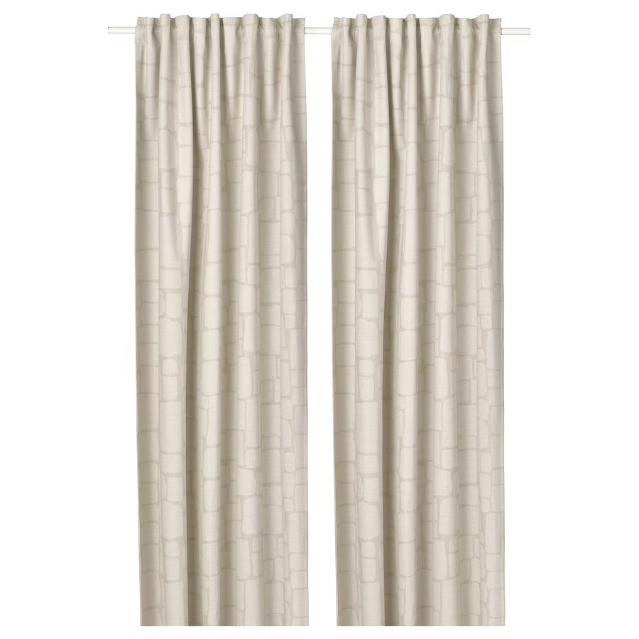 LÖNNSTÄVMAL Block-out curtains, 1 pair, blue, 145x250 cm