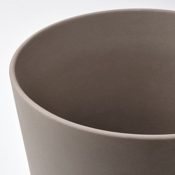 KLARBÄR Plant pot with saucer, in/outdoor brown, 24 cm