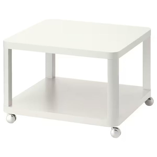 TINGBY Side table on castors, white, 64x64 cm