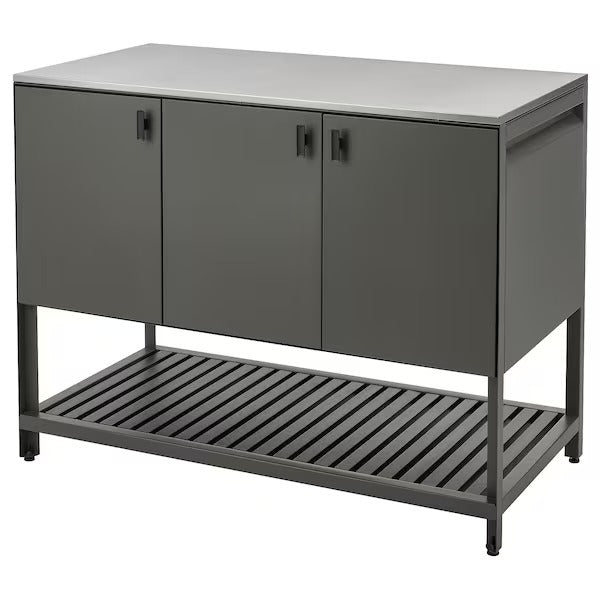 BÅTSKÄR Closed kitchen unit, outdoor/dark grey, 120x60 cm