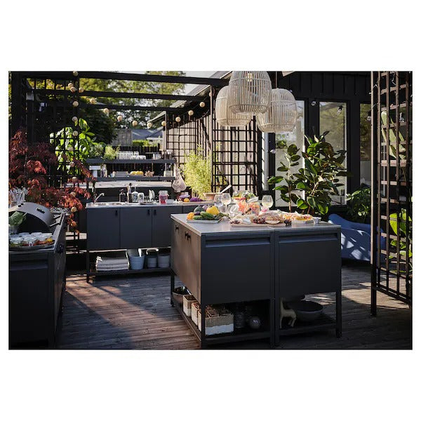 BÅTSKÄR Closed kitchen unit, outdoor/dark grey, 120x60 cm