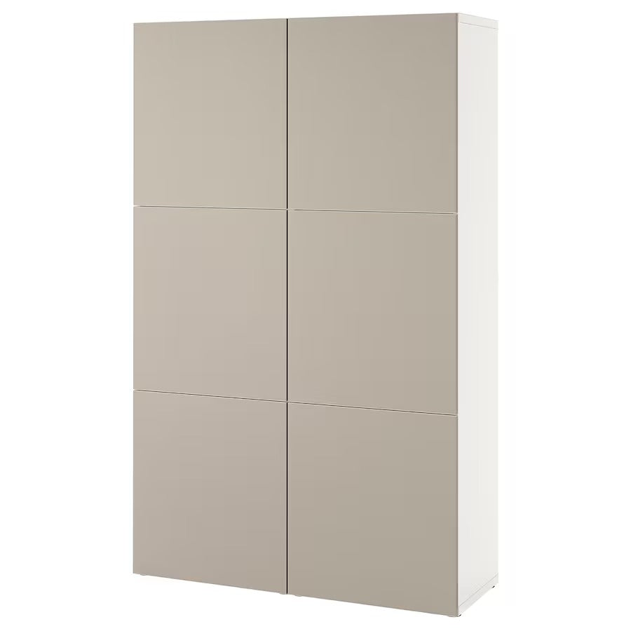 BESTÅ Storage combination with doors, white/Lappviken white, 120x42x193 cm