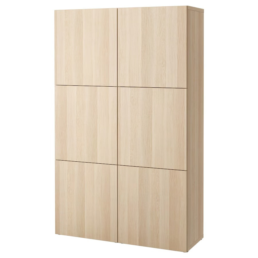 BESTÅ Storage combination with doors, white/Lappviken white, 120x42x193 cm